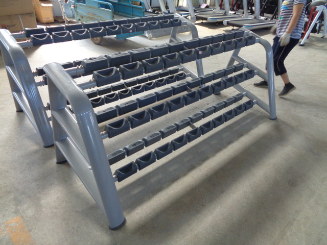 AN72 Soporte para mancuernas de tres filas | Almacenamiento de mancuernas | Organización del gimnasio