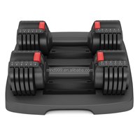 MND-C73 Juego de mancuernas ajustables con soporte | Mancuerna para montar en la pared | Entrenamiento de fuerza en casa