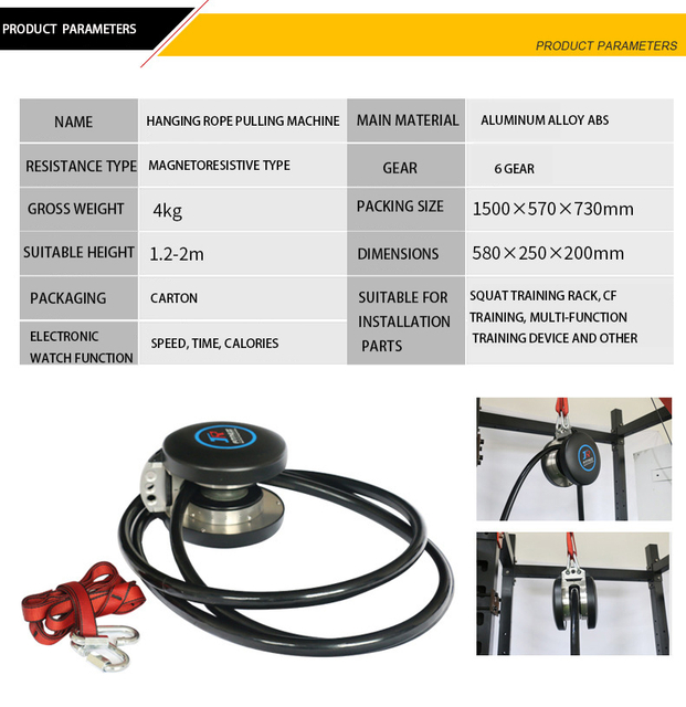MND-WG486 Cuerda de tracción de resistencia ajustable para ejercicios | Entrenador de cuerpo completo
