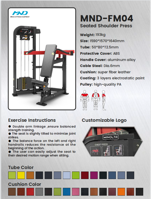 Máquina de prensa de hombros sentado MND-FM04 | Prensa aérea | Equipo de fuerza deltoides