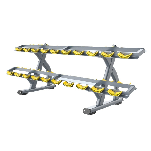 MND FH49 Estante para mancuernas de 2 niveles | Almacenamiento de mancuernas para gimnasios comerciales