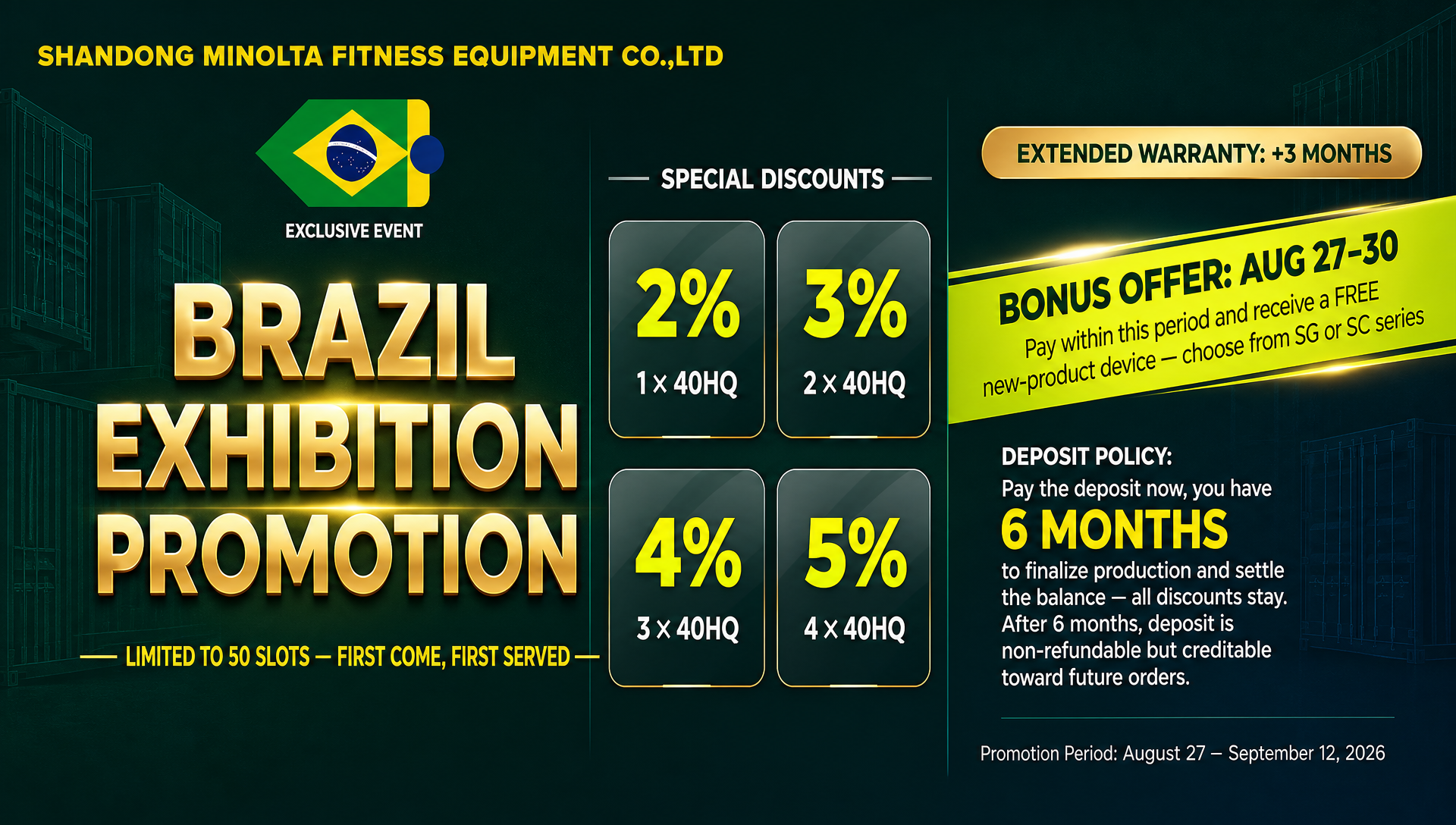 Hasta 5% de descuento + un nuevo dispositivo gratis: la promoción de la Expo Brasil de MND FITNESS ya está disponible: solo 50 espacios disponibles